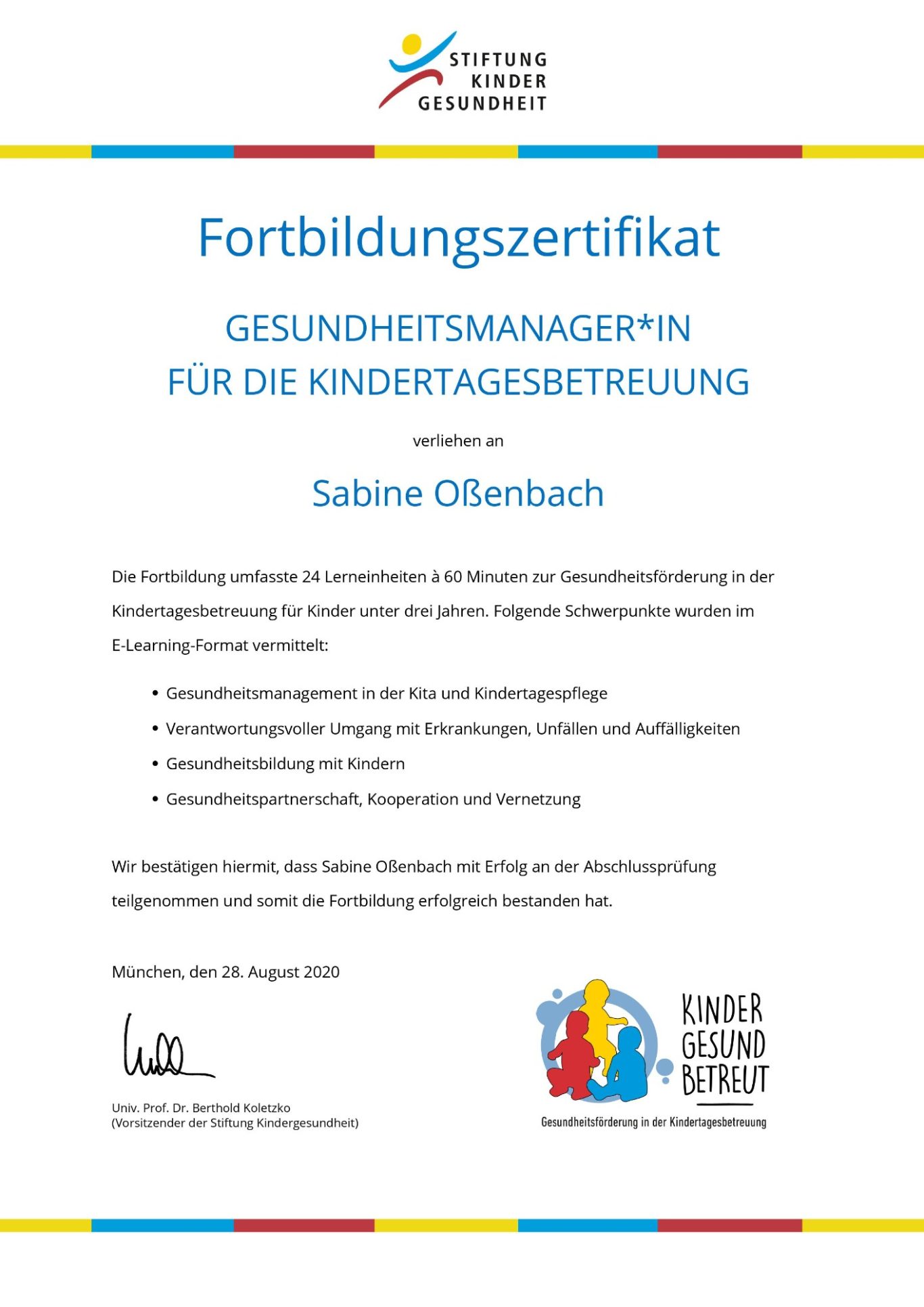 Gesundheitsmanagerin in der KTP